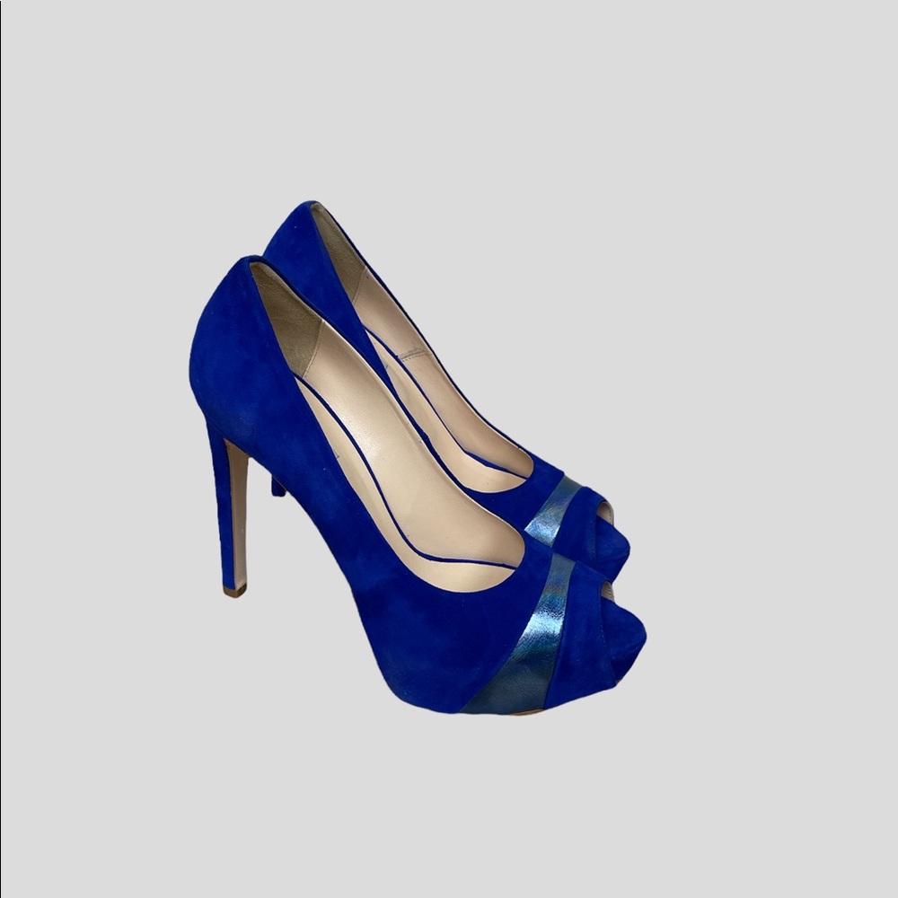Peep Toe Suede Heels